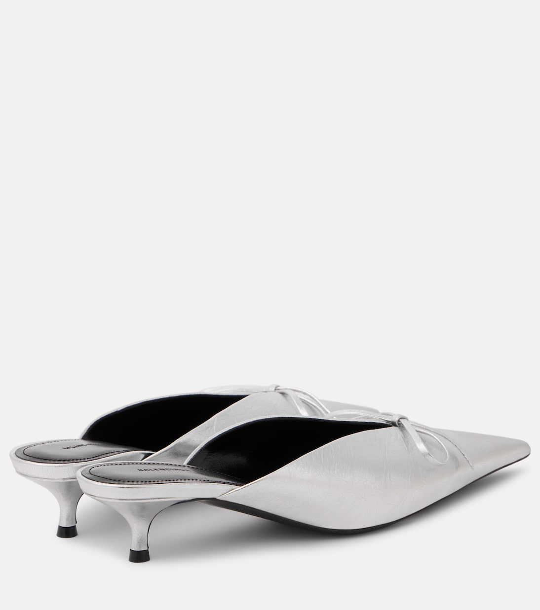 Mules Knife Bow 40 in pelle metallizzata | Balenciaga