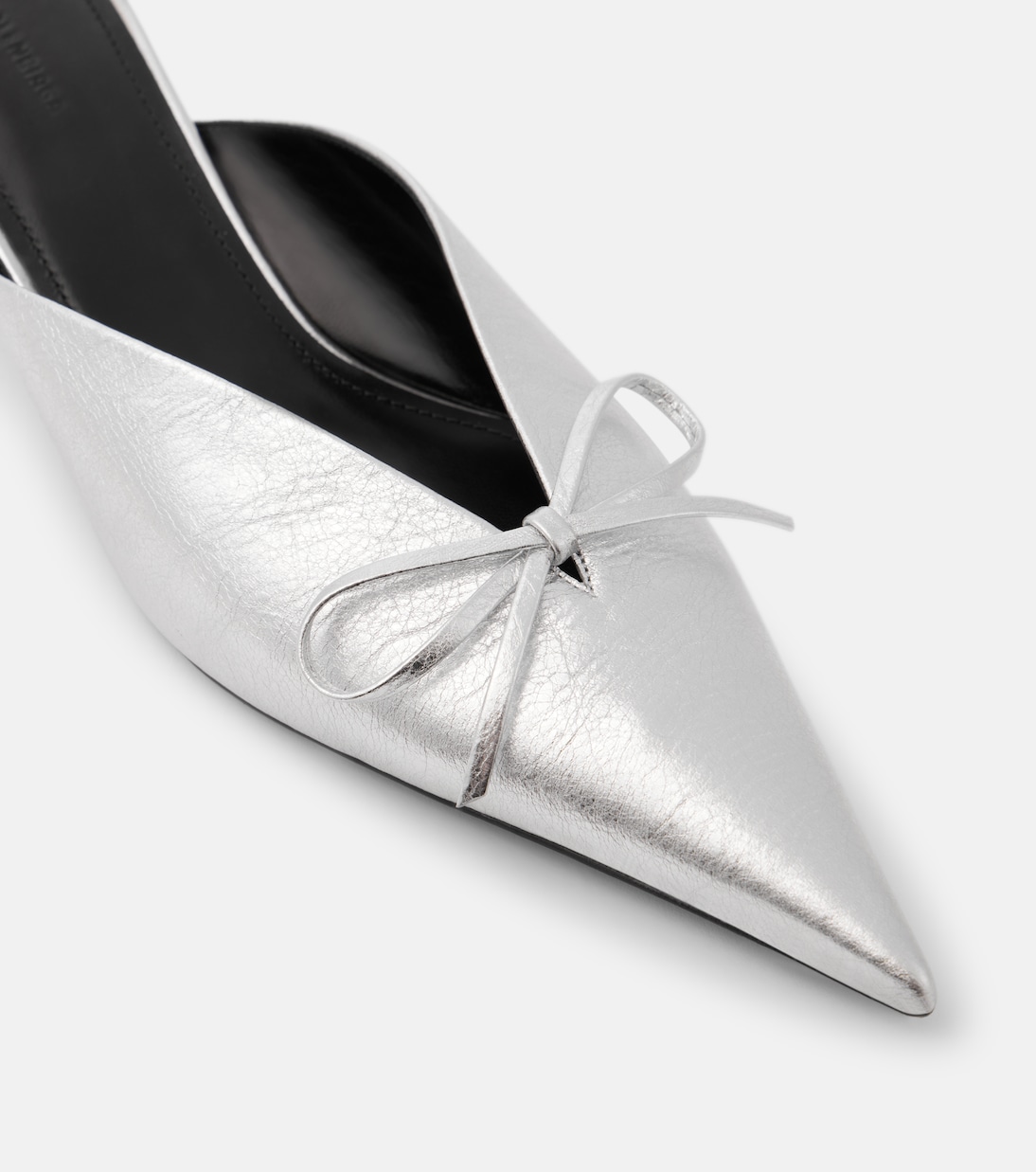 Mules Knife Bow 40 in pelle metallizzata | Balenciaga