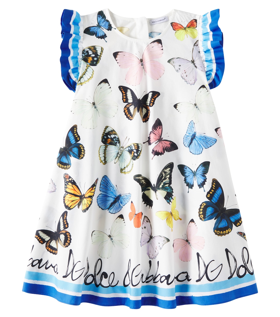 Bedrucktes Kleid aus Baumwollpopeline | Dolce&Gabbana Kids