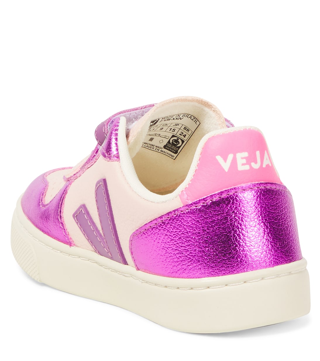 Baskets V-10 en cuir métallisé | Veja Kids