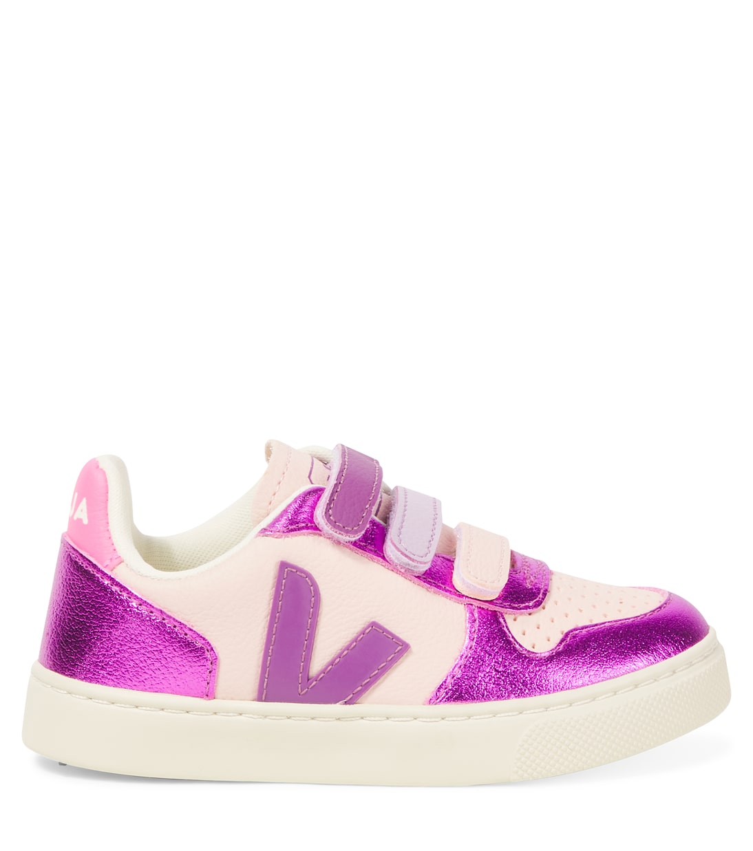 Baskets V-10 en cuir métallisé | Veja Kids