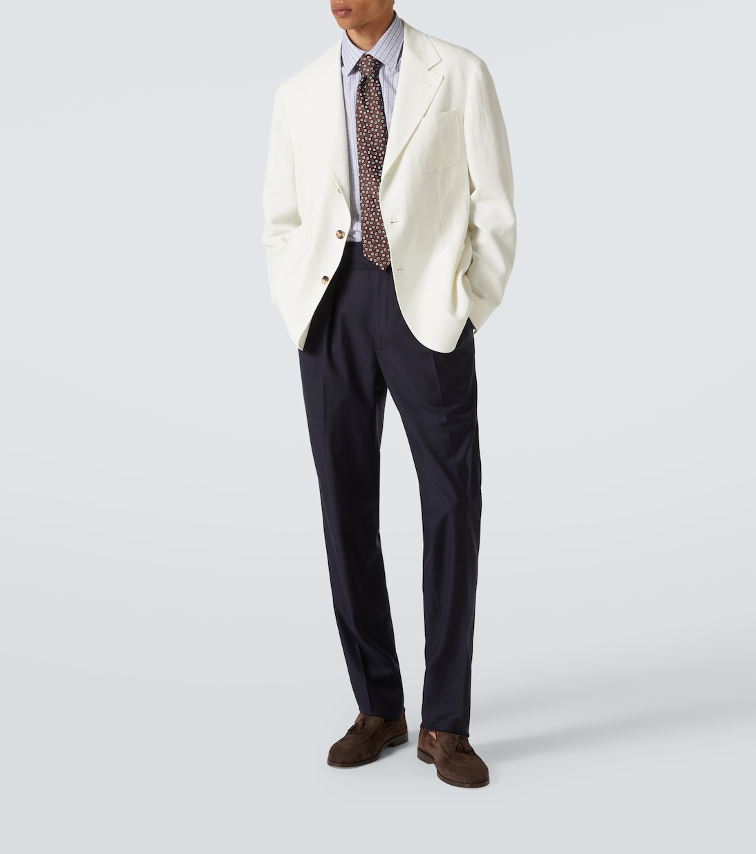 Camisa en popelín de algodón a cuadros | Charvet