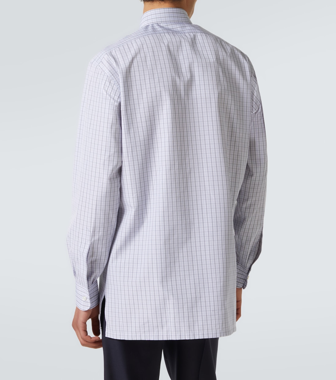 Camisa en popelín de algodón a cuadros | Charvet