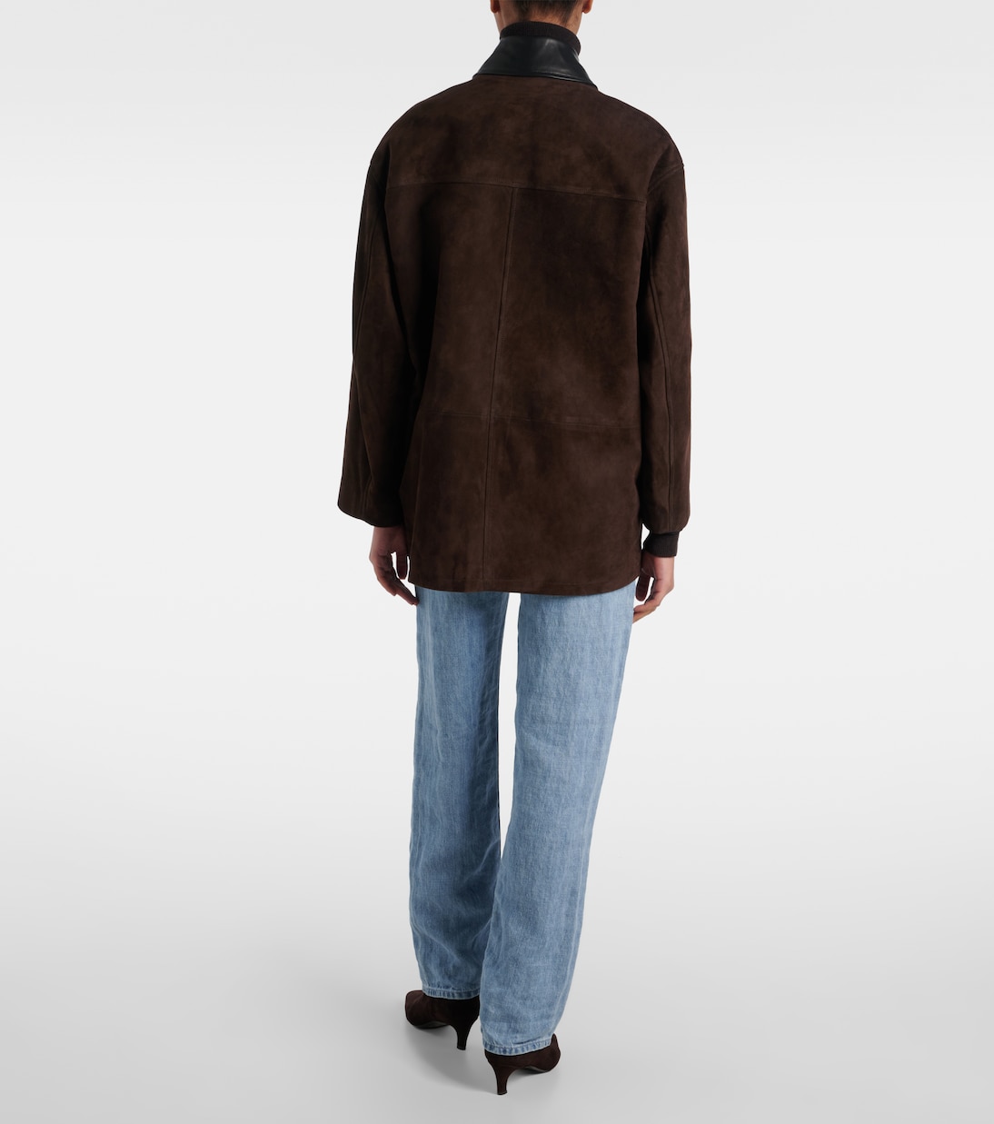 Giacca Barn in suede con pelle | Nour Hammour
