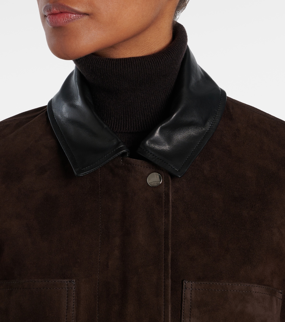 Giacca Barn in suede con pelle | Nour Hammour
