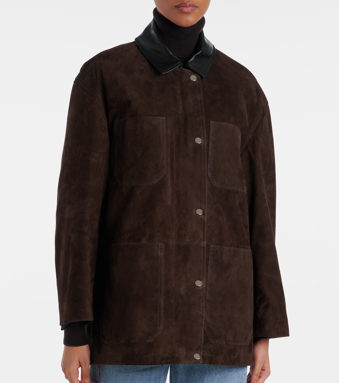 Giacca Barn in suede con pelle | Nour Hammour