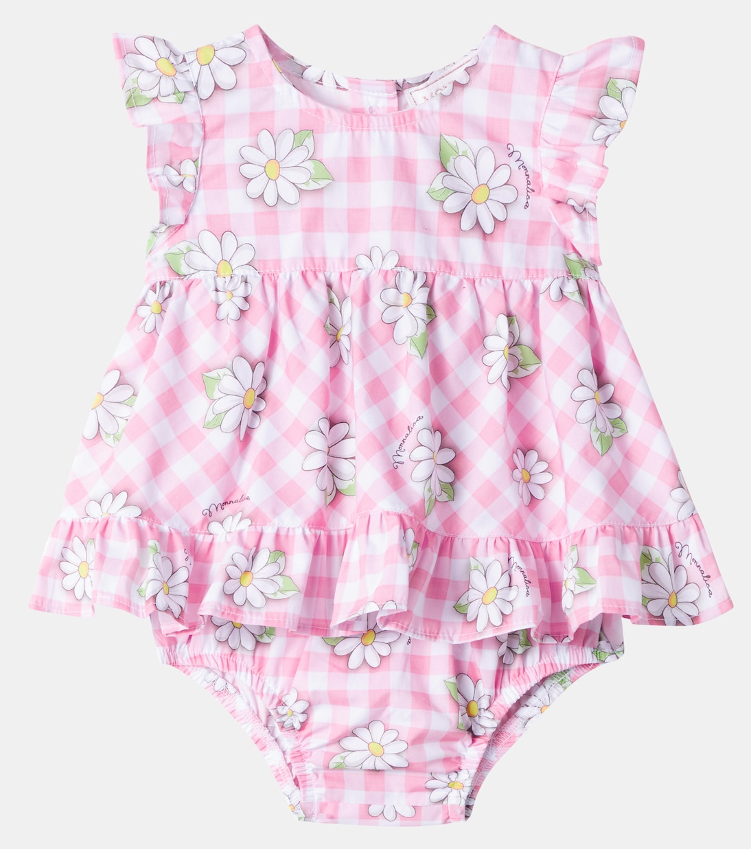 Baby cotton poplin dress and bloomers set | Monnalisa