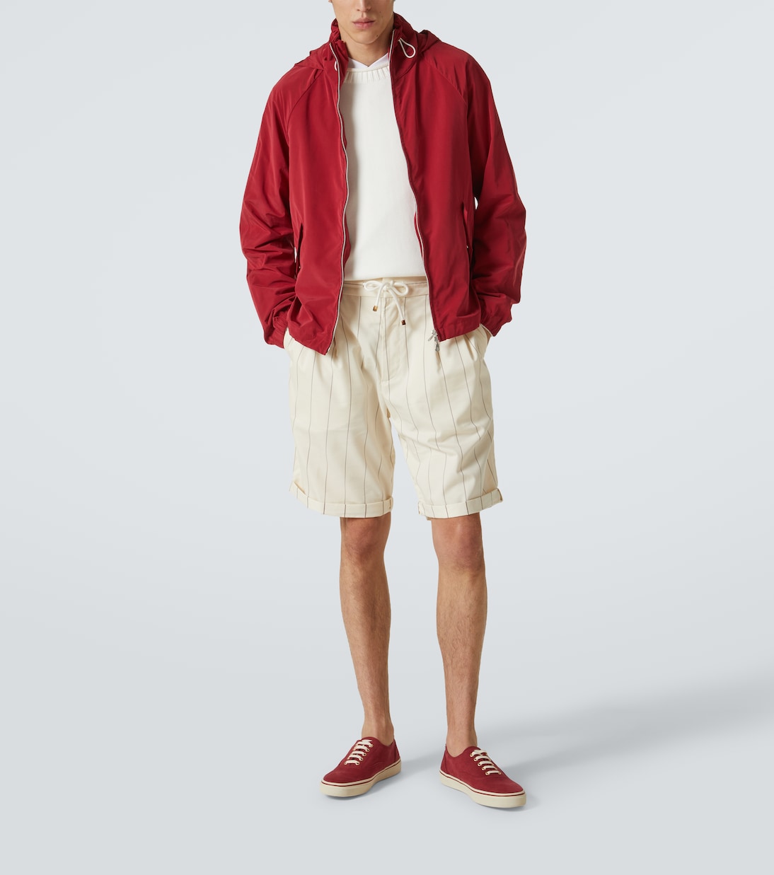 Sneakers aus Canvas mit Leder | Brunello Cucinelli