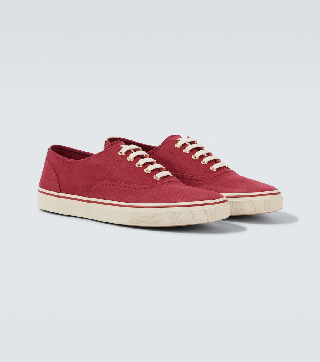 Sneakers aus Canvas mit Leder | Brunello Cucinelli
