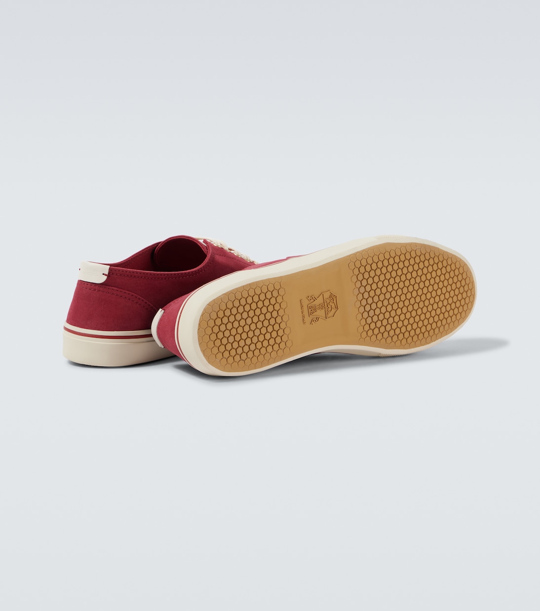 Sneakers aus Canvas mit Leder | Brunello Cucinelli