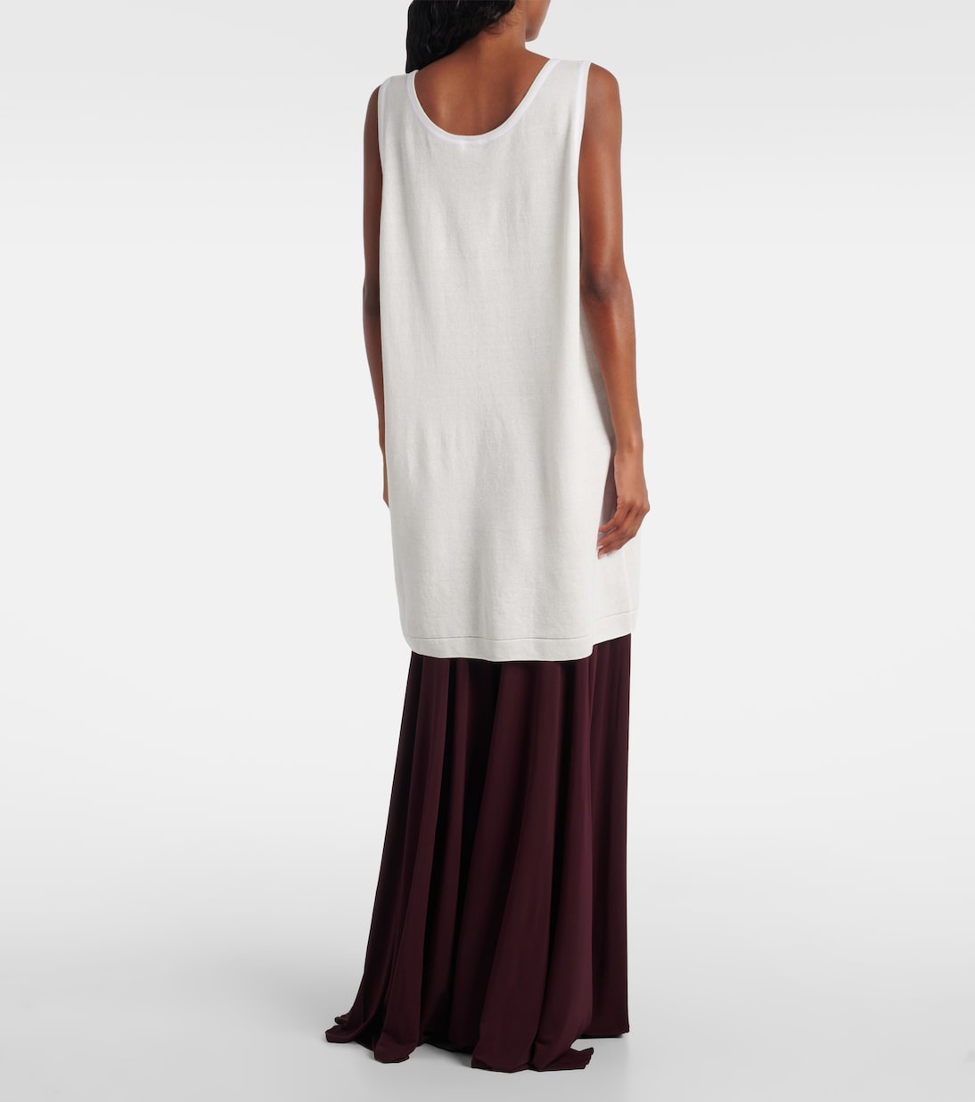 Robe midi en coton et laine mélangés | Alaïa