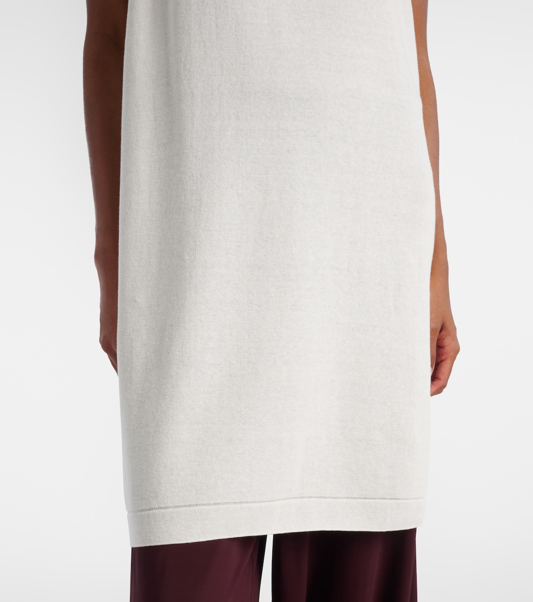 Robe midi en coton et laine mélangés | Alaïa