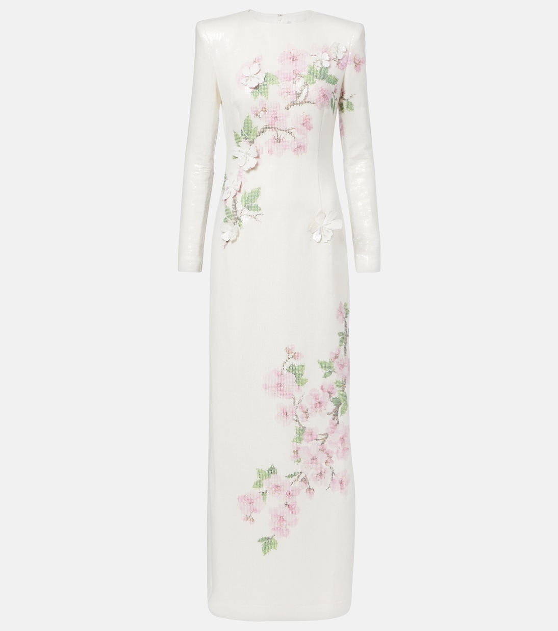 Embroidered sequined jersey gown | Oscar de la Renta