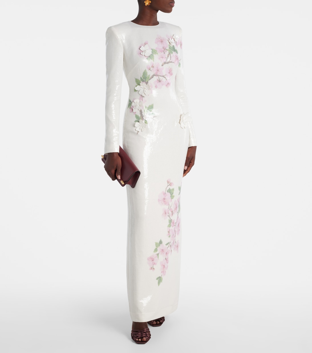 Embroidered sequined jersey gown | Oscar de la Renta