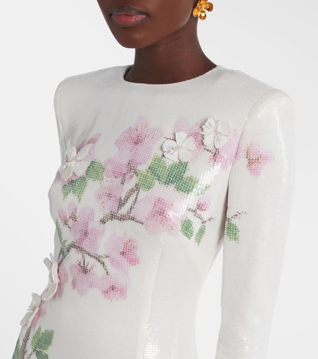 Embroidered sequined jersey gown | Oscar de la Renta