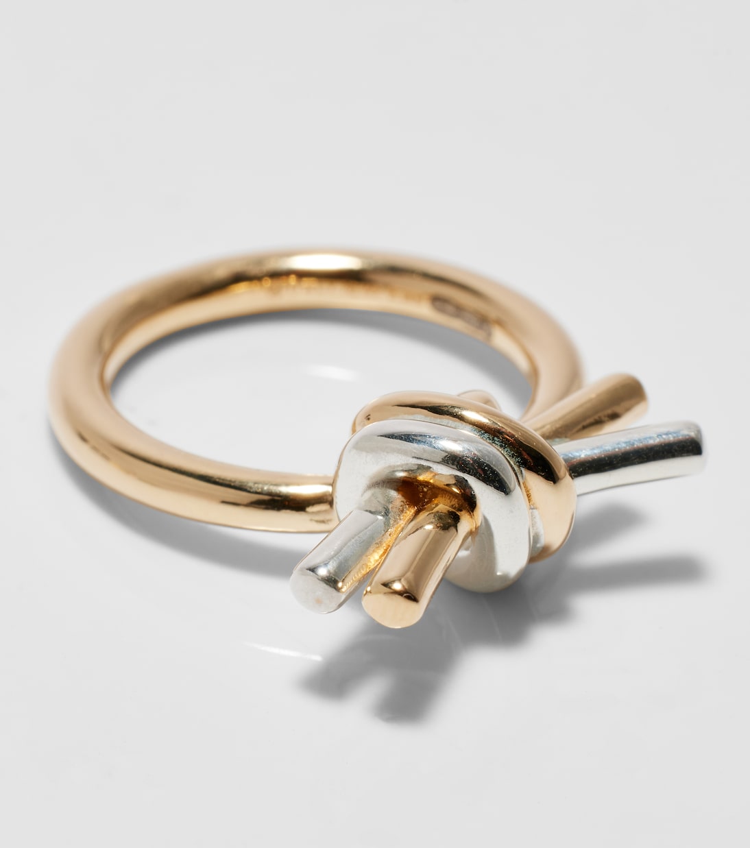 Knot gold-plated sterling silver ring | Bottega Veneta