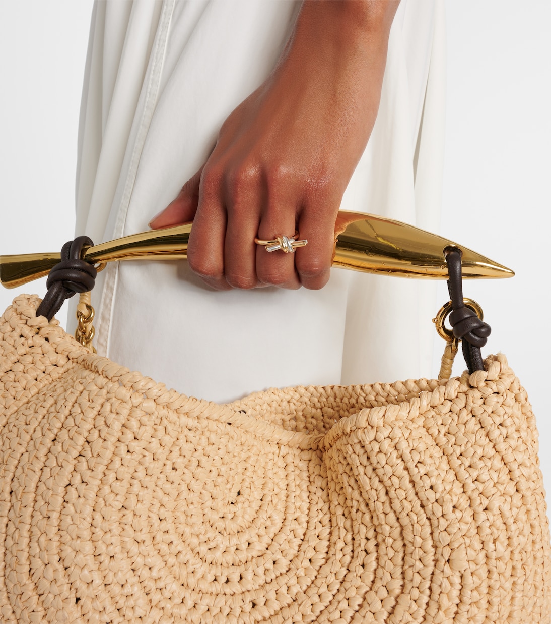 Knot gold-plated sterling silver ring | Bottega Veneta