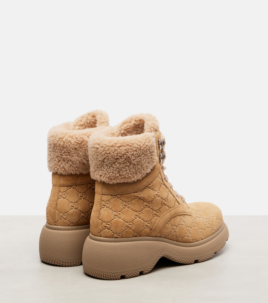 Schnürstiefel Yaga GG aus Veloursleder | Gucci