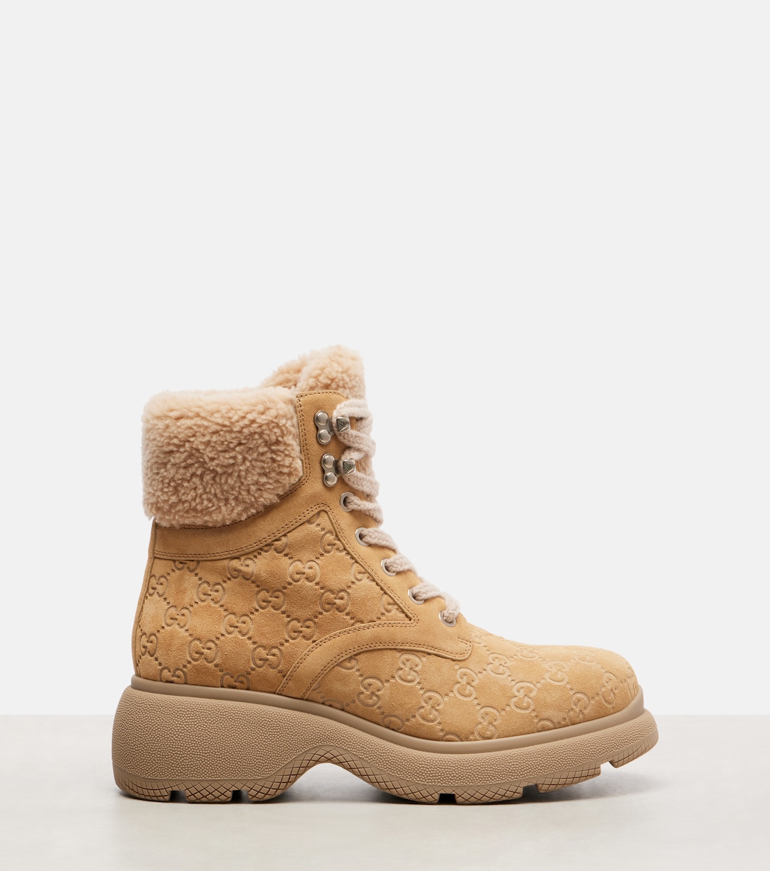 Schnürstiefel Yaga GG aus Veloursleder | Gucci