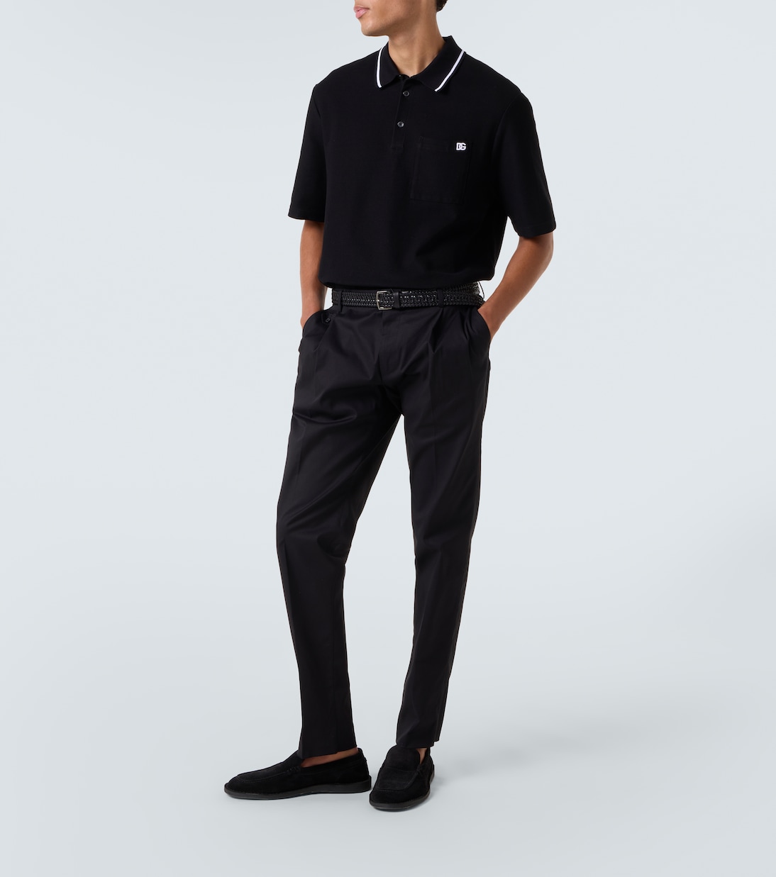 DG embroidered cotton polo shirt | Dolce&Gabbana