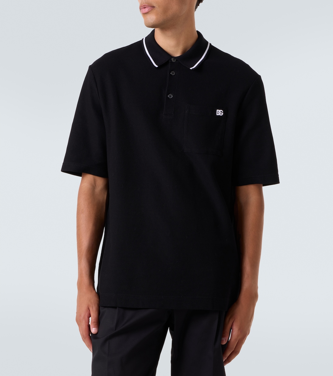DG embroidered cotton polo shirt | Dolce&Gabbana