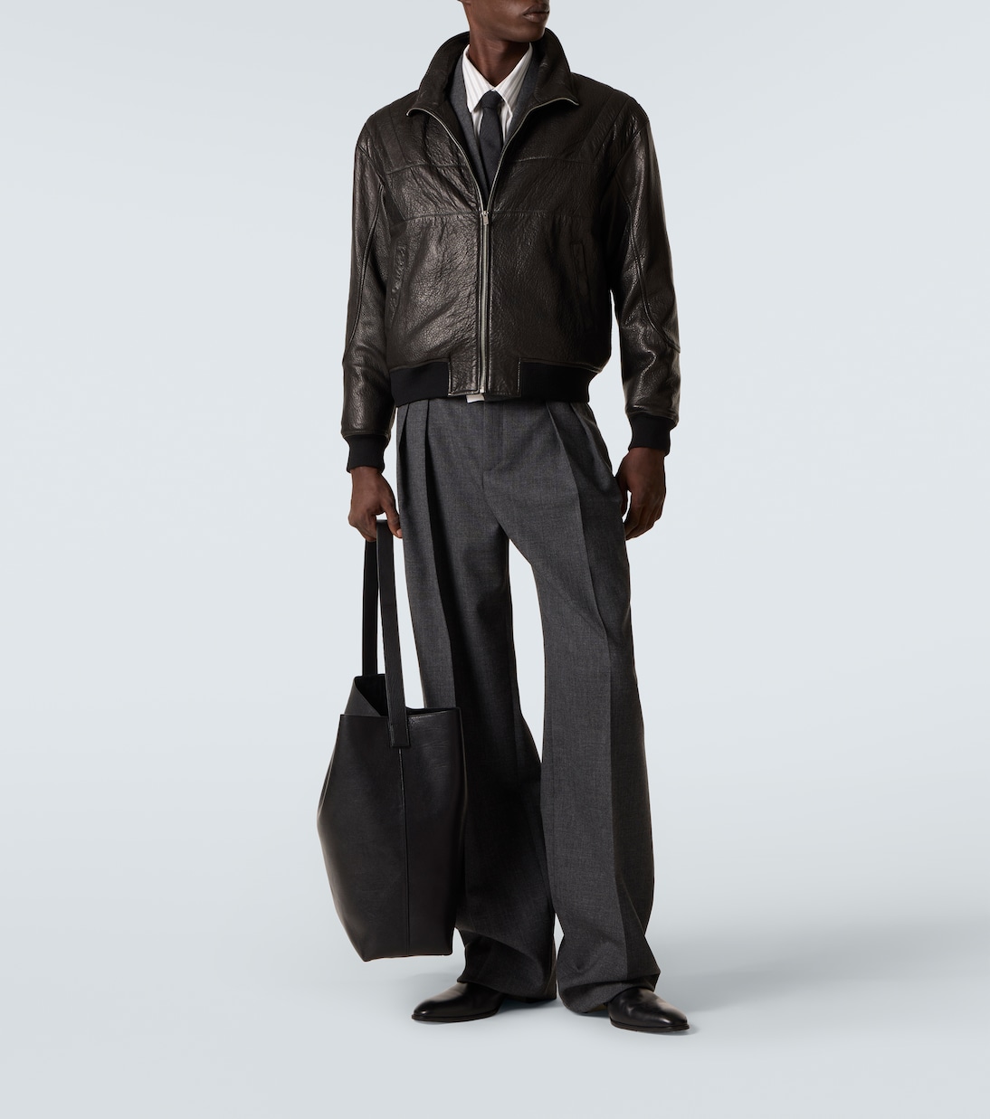 Bold leather tote bag | Saint Laurent