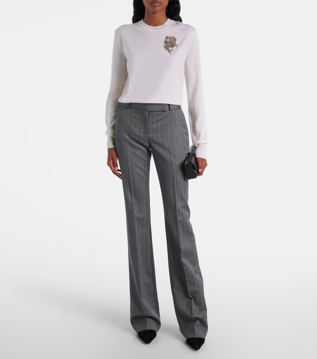 Striped wool flared pants | McQueen