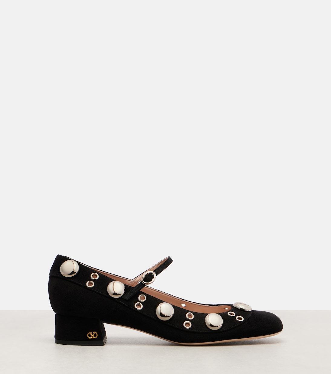 Verzierte Mary-Jane-Pumps Nellcôte aus Veloursleder | Valentino Garavani