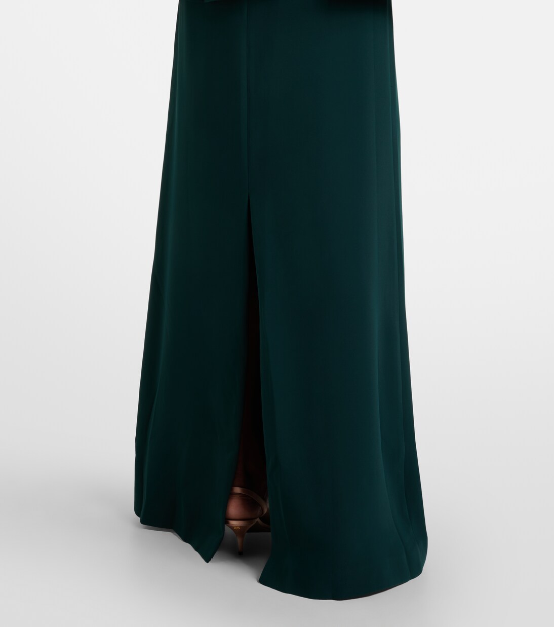 Caped embellished crêpe gown | Costarellos