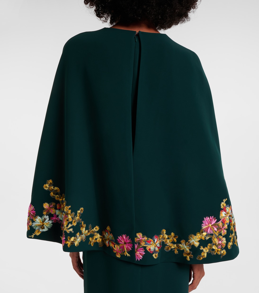 Caped embellished crêpe gown | Costarellos