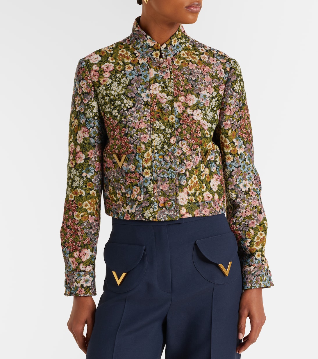 Chaqueta cropped VGold floral | Valentino