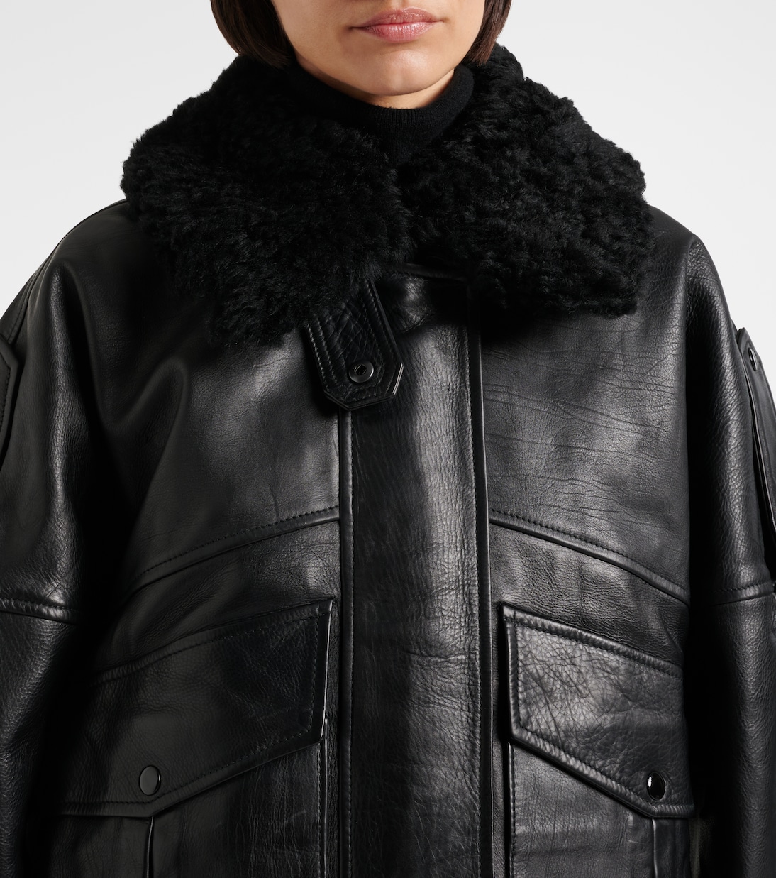 Avril oversized leather jacket | Agolde