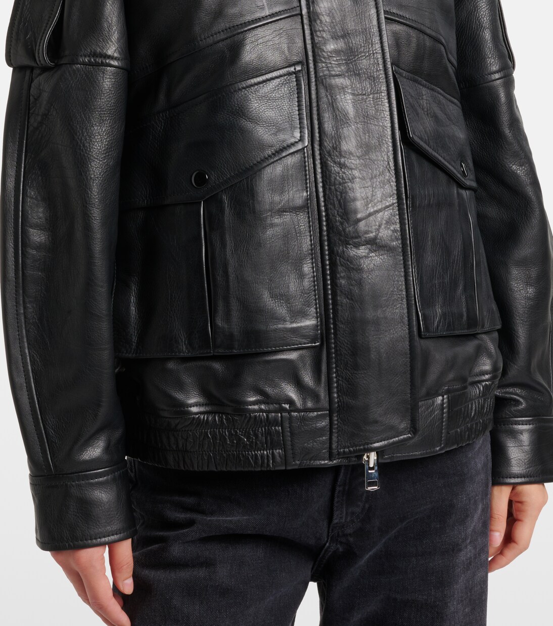 Avril oversized leather jacket | Agolde