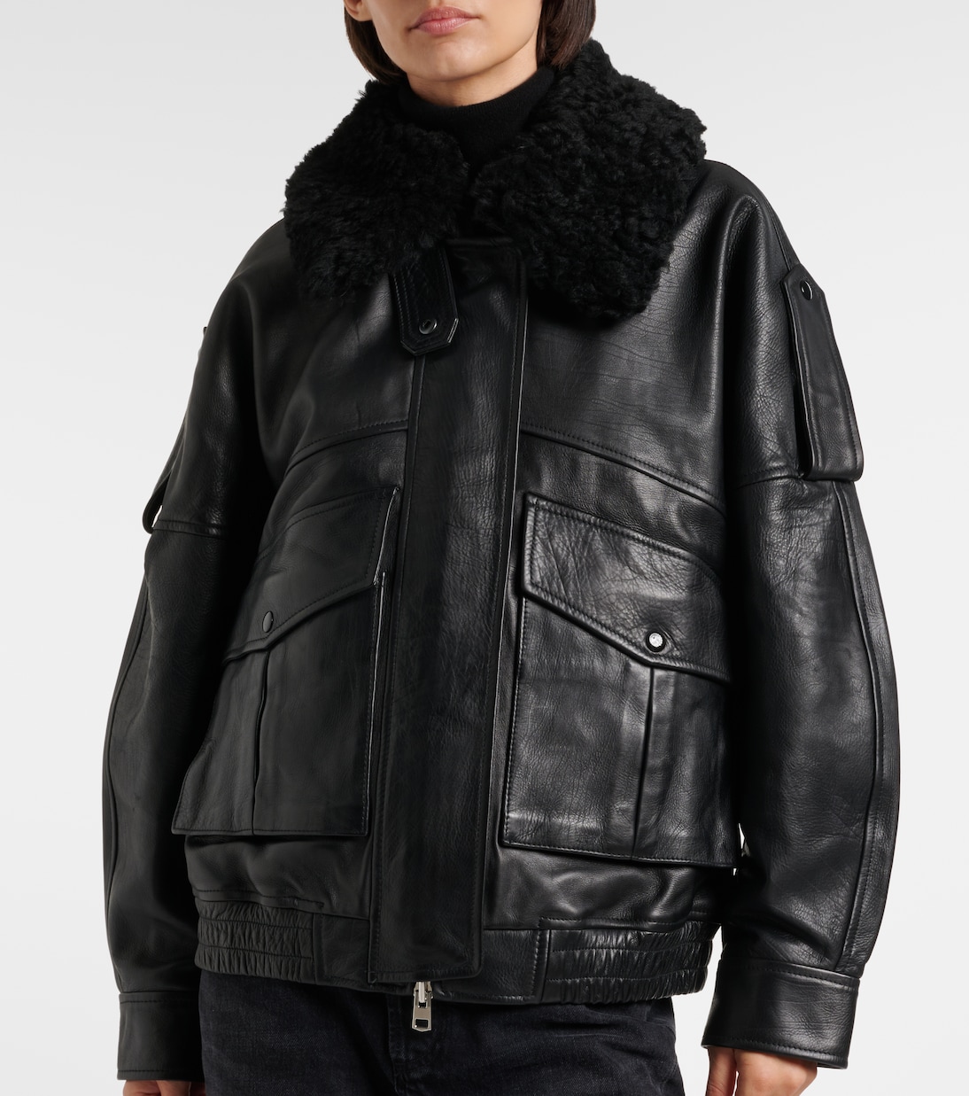 Avril oversized leather jacket | Agolde