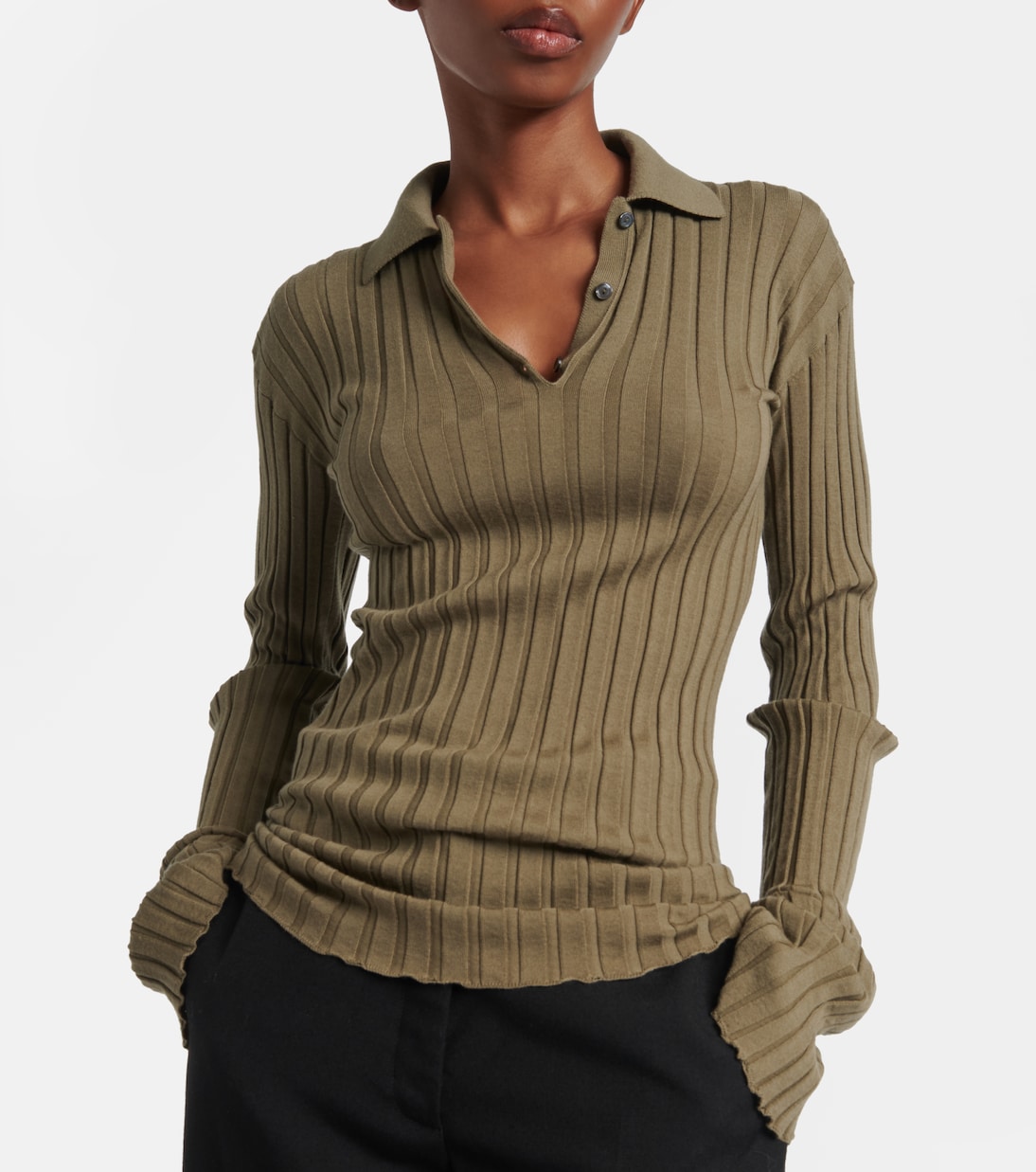 Polo acanalado de lana | Calvin Klein