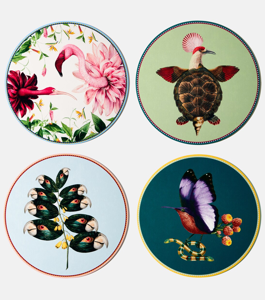 Flying Friends set of 4 printed placemats | La DoubleJ