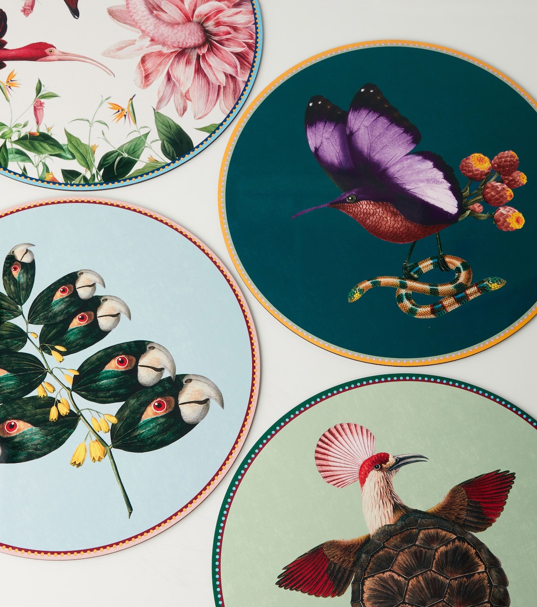 Flying Friends set of 4 printed placemats | La DoubleJ