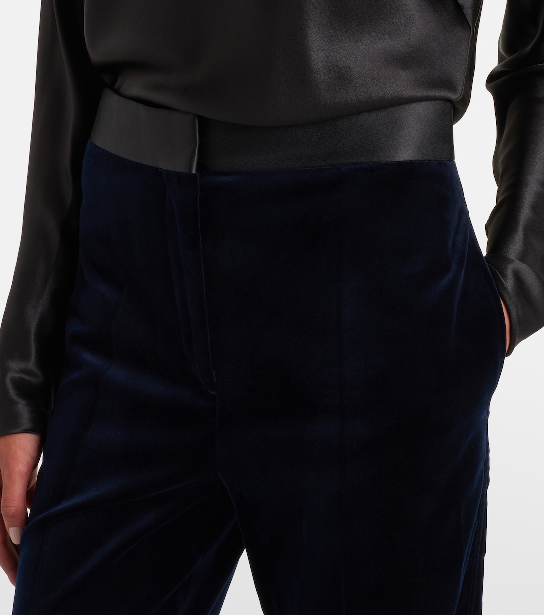 Pantalon ample en velours et satin | Victoria Beckham