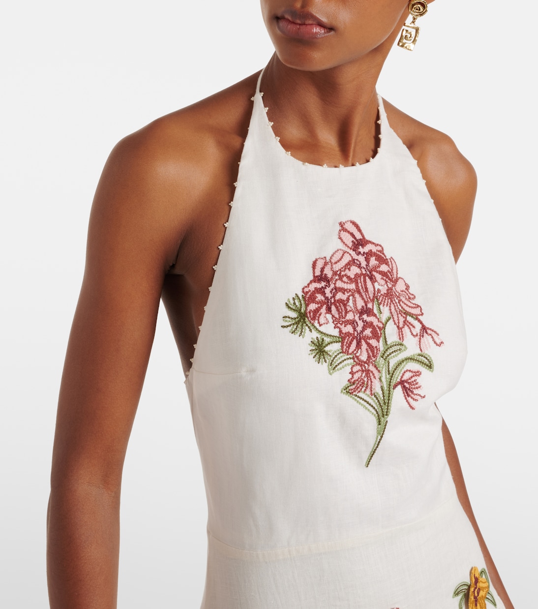 Balsa Cordillera floral linen midi dress | Agua by Agua Bendita