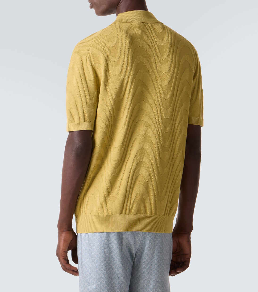 Rino cotton and silk jacquard polo shirt | Frescobol Carioca