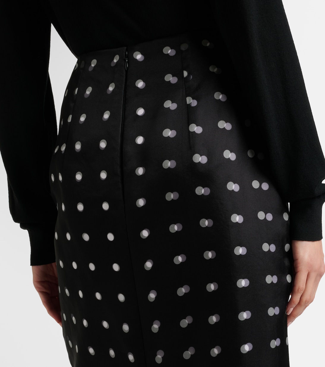 Bethan polka-dot silk taffeta pencil skirt | Emilia Wickstead