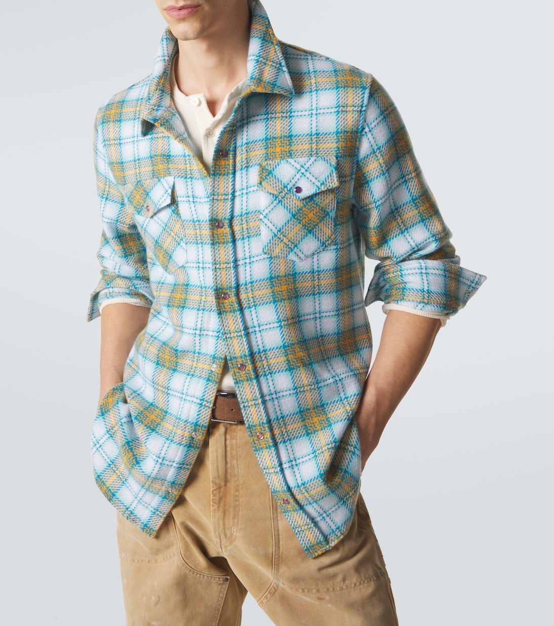 Freedom cashmere shirt with amethyst | God's True Cashmere