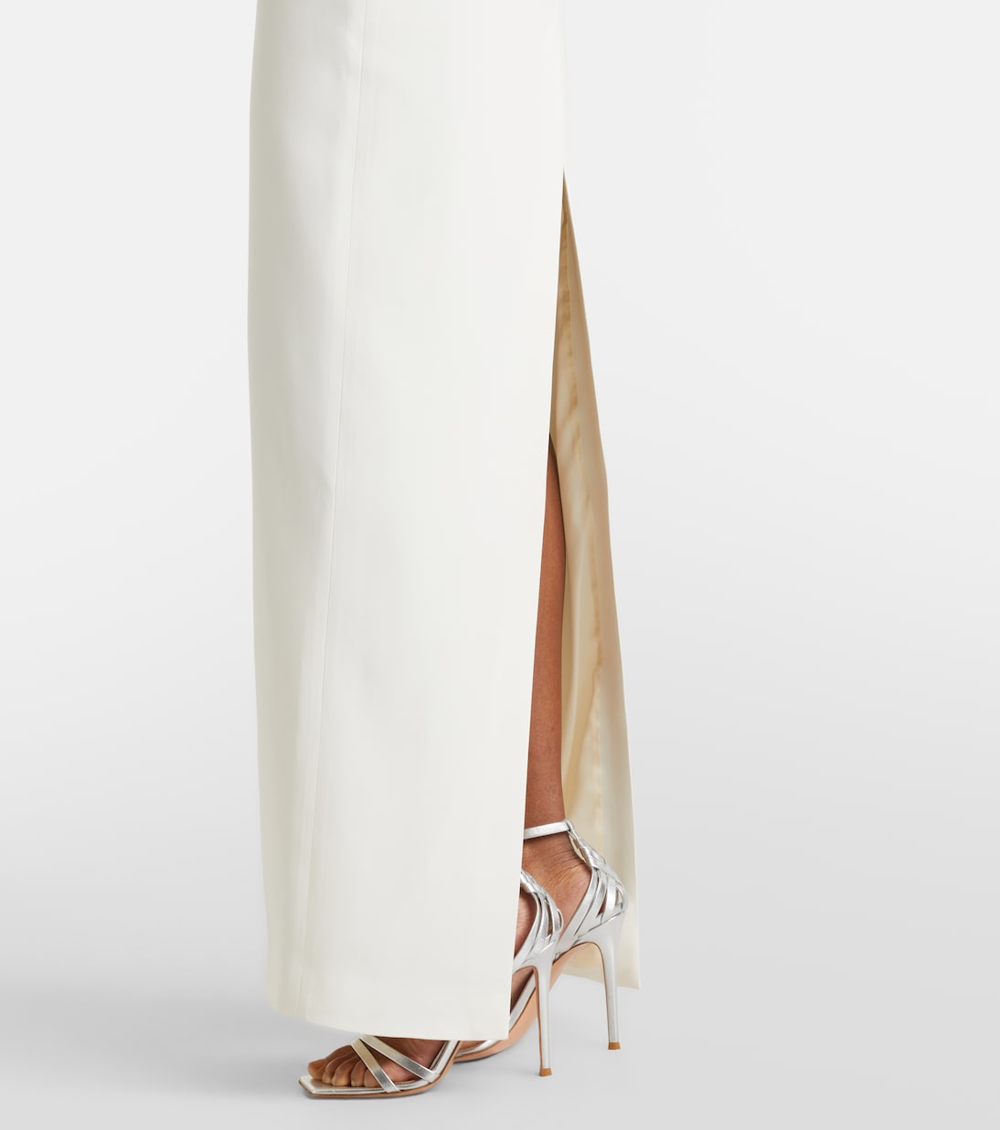 Bow-detail lace-trimmed cady gown | Alessandra Rich