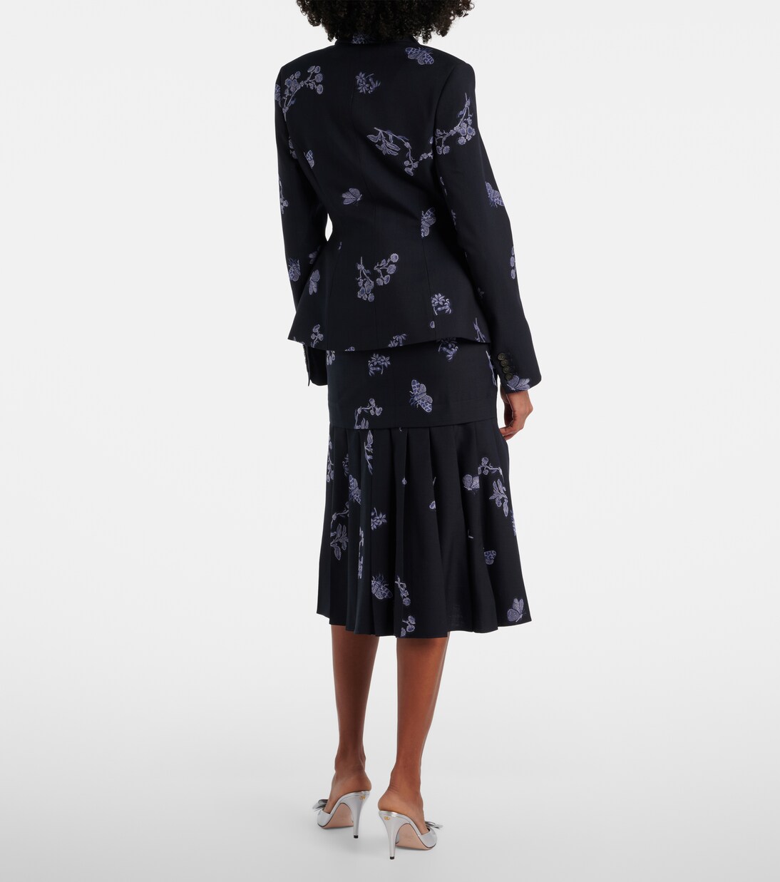 울 코튼 자카드 펜슬 스커트 | Erdem