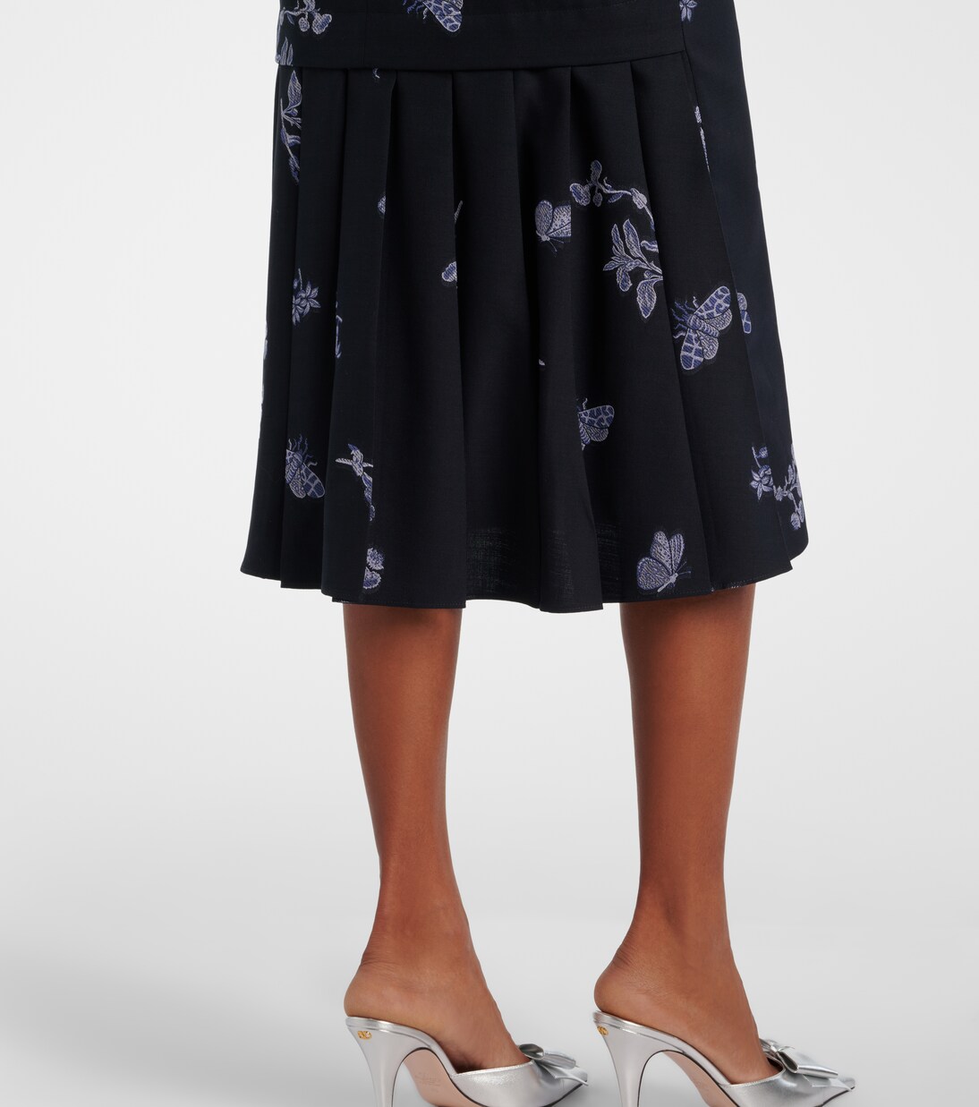 울 코튼 자카드 펜슬 스커트 | Erdem