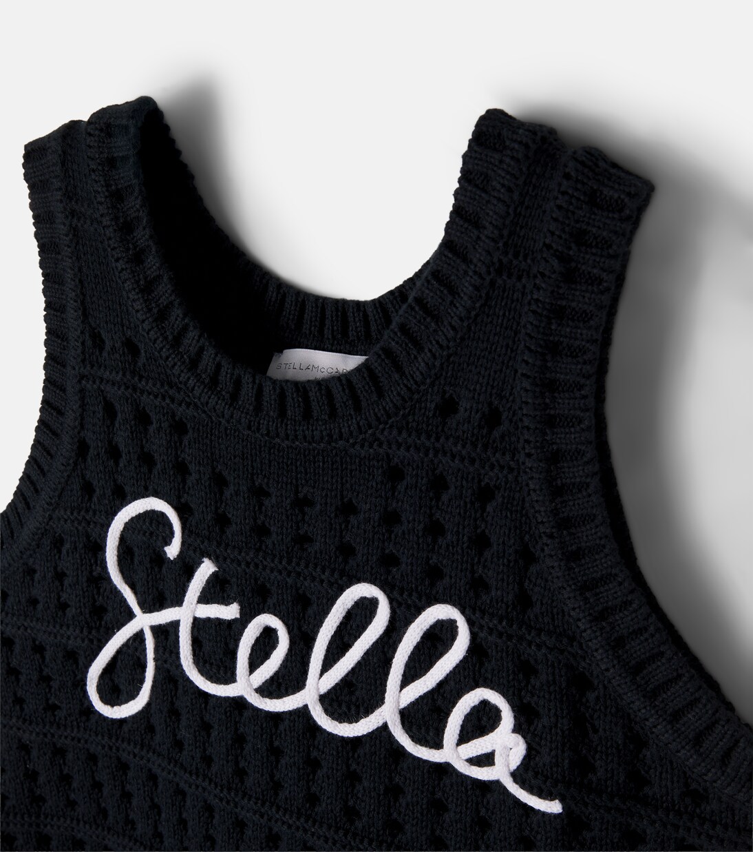 Embroidered crochet cotton tank top | Stella McCartney Kids