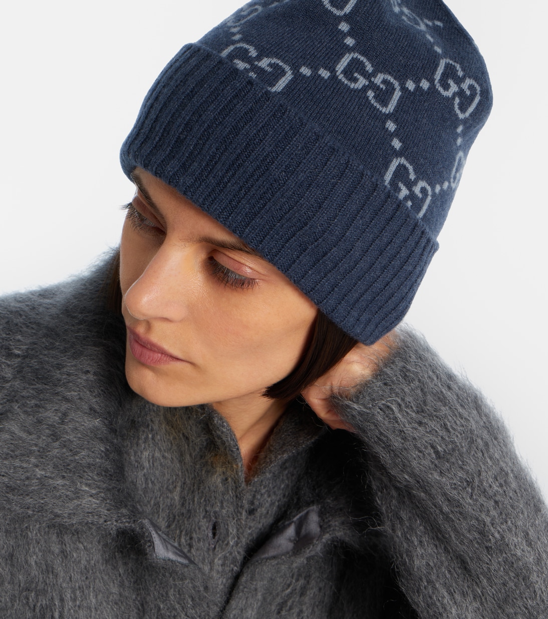 Bonnet GG en jacquard de cachemire | Gucci