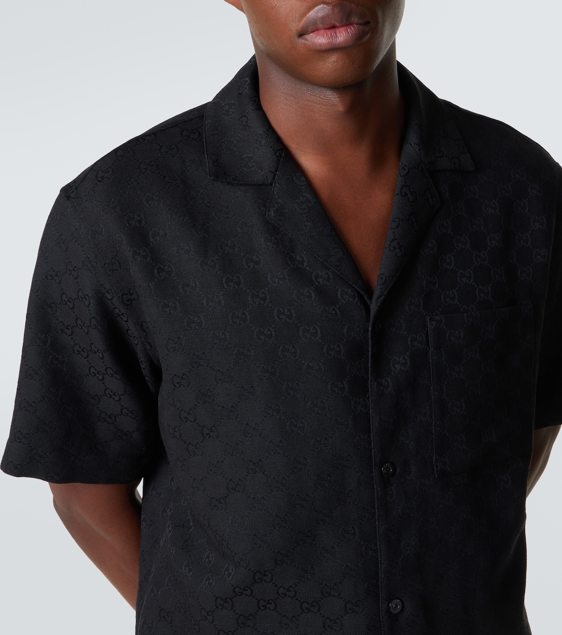 Camicia da bowling in GG Canvas in misto lino | Gucci