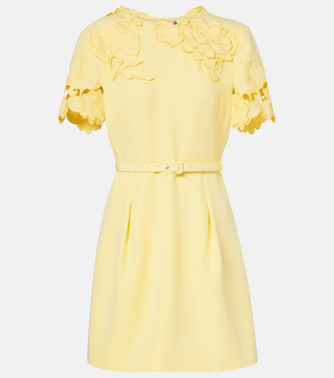 Aurelie belted floral-appliqué minidress | Leo Lin