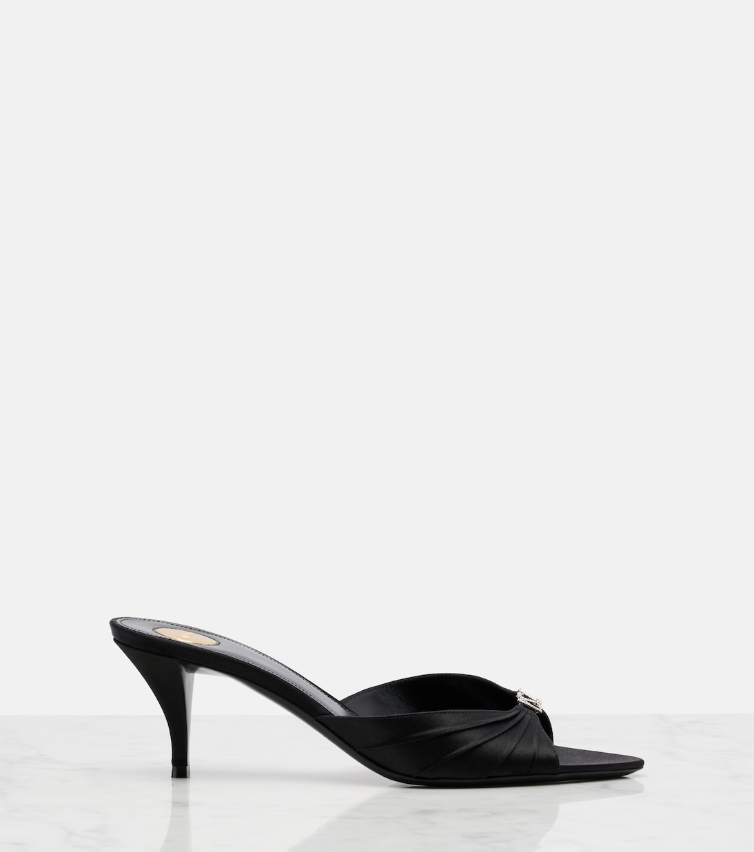Jerry 60 embellished crêpe satin mules | Saint Laurent